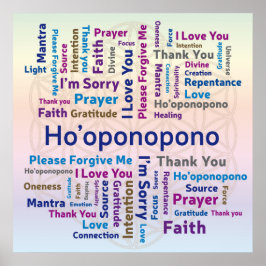Ho'oponopono Word Cloud - Mantra - Selbstständige  Poster