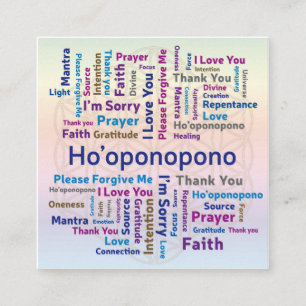 Ho'oponopono Word Cloud - Mantra - Selbstständige  Quadratische Visitenkarte