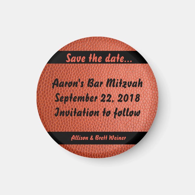 Hoops Bar Mitzvah Magnet (Vorne)