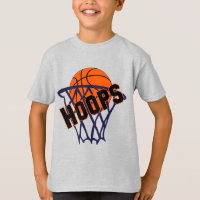 Hoops Basketball & Net Boys T-Shirt