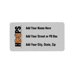 Hoops Basketball T - Shirt und Geschenke Adressaufkleber
