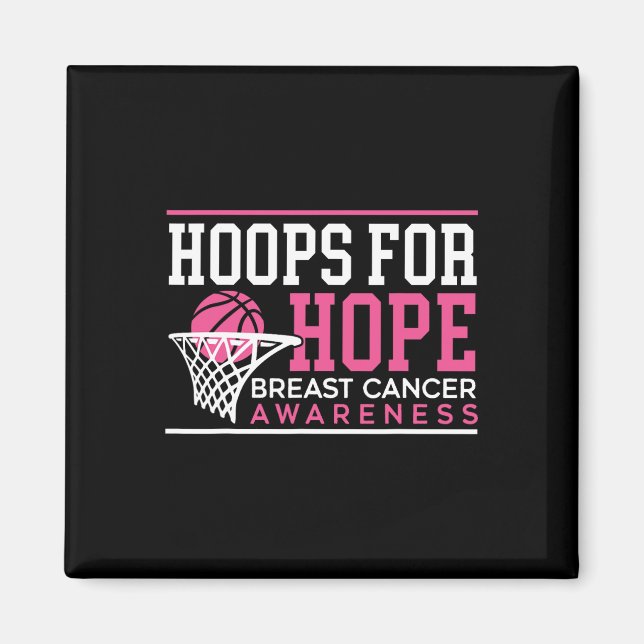 Hoops for Hope Basketball Player Brustkrebs Awa Magnet (Vorne)