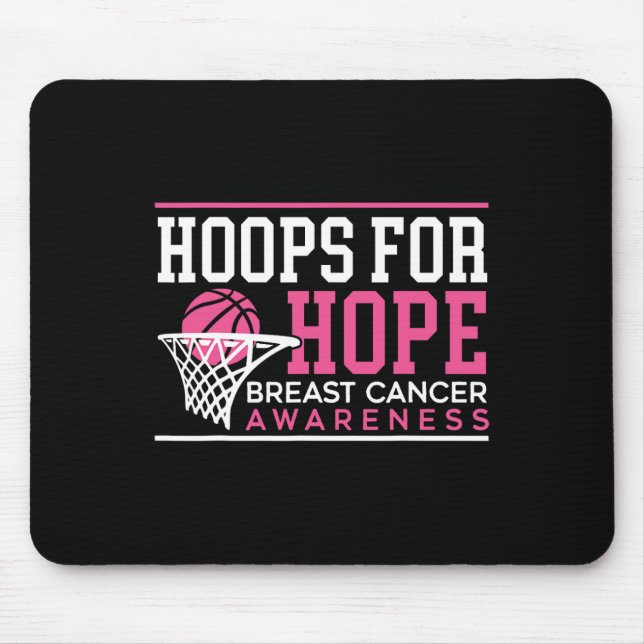 Hoops for Hope Basketball Player Brustkrebs Awa Mousepad (Vorne)