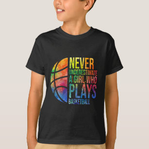 Hoops Girls unterschätzen nie ein Mädchen, das B s T-Shirt