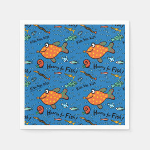 Hooray für Fisch-Muster Serviette