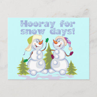 HOORAY für Schneetage! Feiertagspostkarte