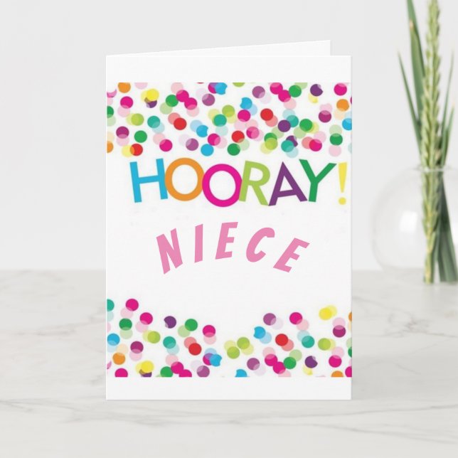 HOORAY ZU MEINEM **NIECE** AM GEBURTSTAG KARTE (Vorderseite)