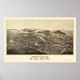 Hoosick Falls, NY Panoramic Map - 1889 Poster