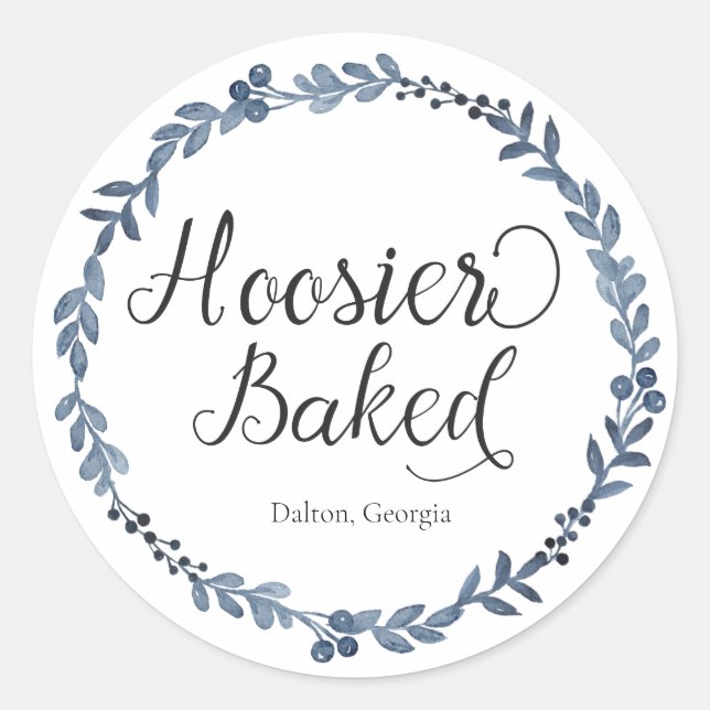 Hoosier Baked Label Custom Runder Aufkleber (Vorderseite)