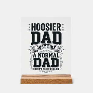Hoosier Dad Vintage Engraving Zitat Shirt Design_1 Acrylschild