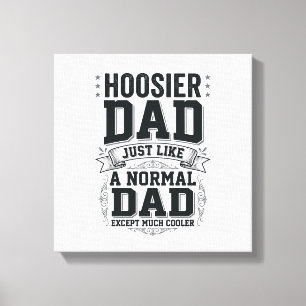 Hoosier Dad Vintage Engraving Zitat Shirt Design_1 Leinwanddruck