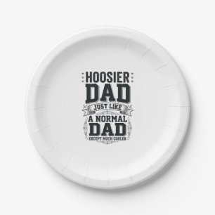Hoosier Dad Vintage Gravur Zitat Shirt Design_1 Pappteller