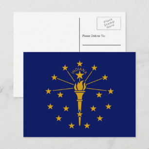 Hoosier Flag, Flagge von Indiana Postkarte