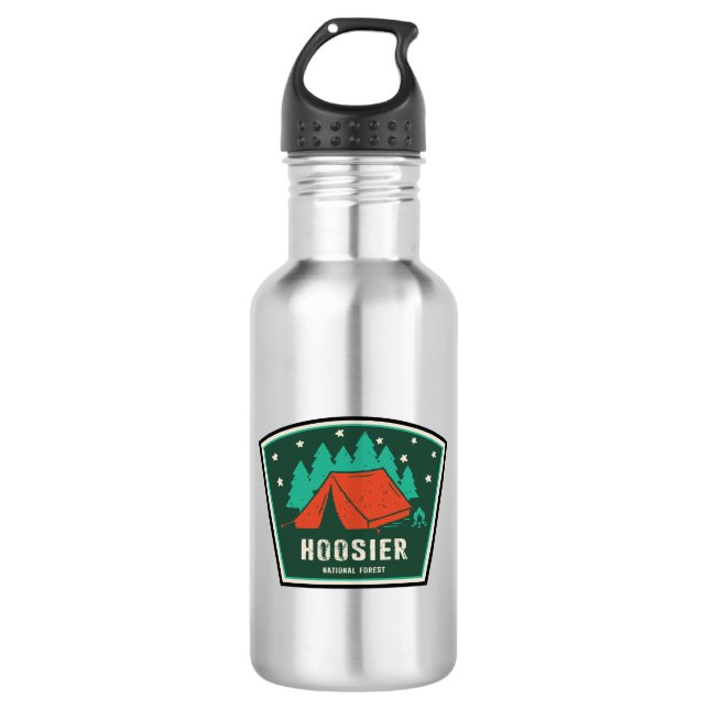 Hoosier National Forest Camping Edelstahlflasche (Vorderseite)