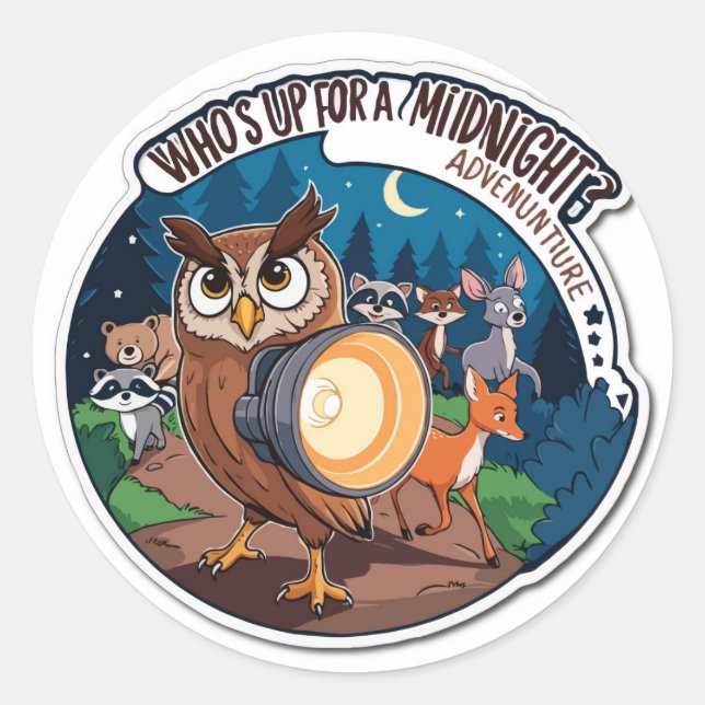 Hoot Hike - Nocturnal Naturek Trek Sticker (Vorderseite)