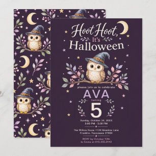 Hoot Hoot Halloween Eulen-Geburtstagsfeier Einladung