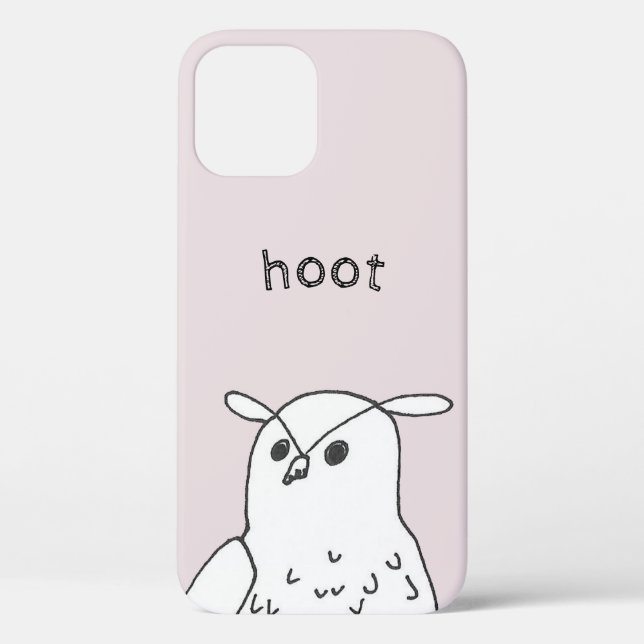 Hoot Line Art Pink Owl Case-Mate iPhone Hülle (Rückseite)