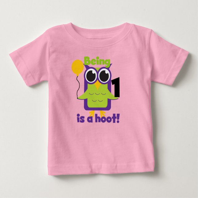 Hoot Owl 1. Geburtstag T - Shirt und Geschenke (Vorderseite)