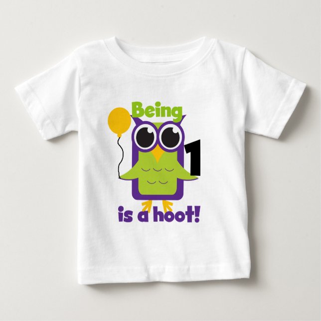 Hoot Owl 1. Geburtstag T - Shirt und Geschenke (Vorderseite)