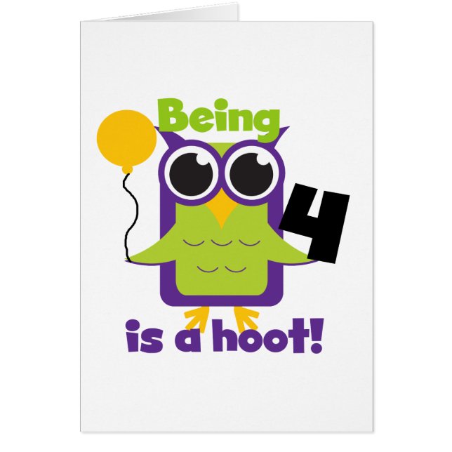 Hoot Owl 4. Geburtstag T - Shirt und Geschenke (Vorne)