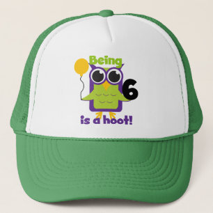 Hoot Owl 6. Geburtstag T - Shirt und Geschenke Truckerkappe