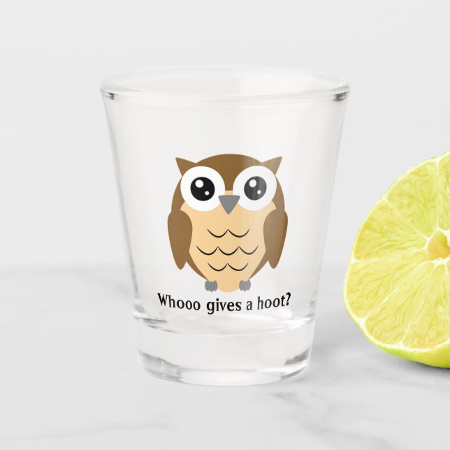 Hoot Owl Design Shotglas Schnapsglas (Vorderseite)
