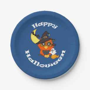 Hoot Owl Halloween Pappteller