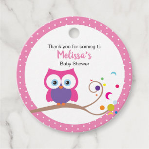 Hoot Owl Pink Baby Girl Woodland Forest Geschenkanhänger