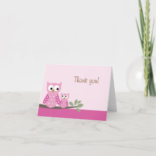 Hoot Owl Pink Falten Dankeschön Karte