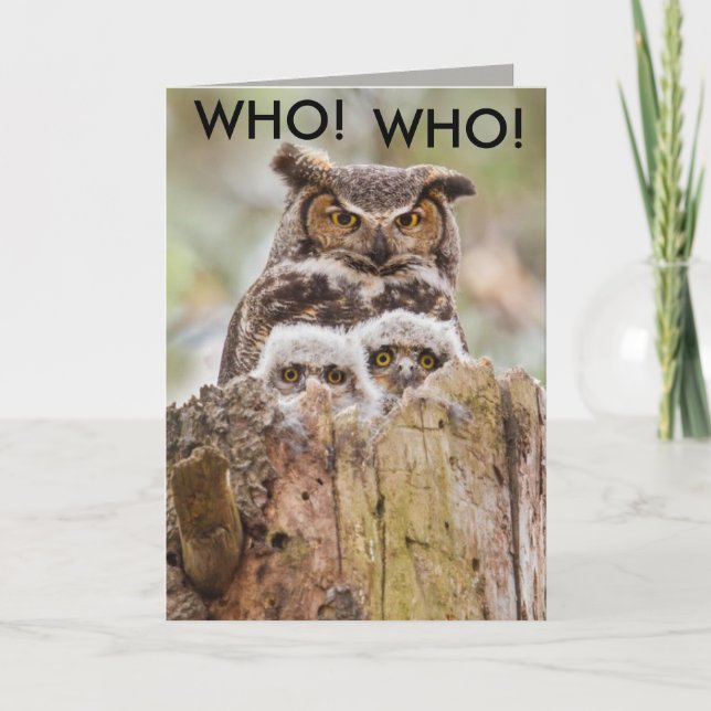 Hoot Owls Vathers Day Card Karte (Vorderseite)