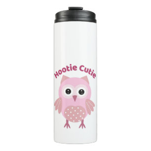 Hootie Cutie Rosa Eule Kinder Trinkflasche Thermosbecher