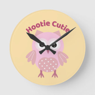 Hootie Süße Rosa Eule Wanduhr