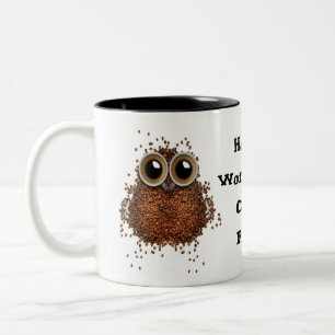 Hootin Workaholic-Kaffee-Freak-Tasseneule Zweifarbige Tasse