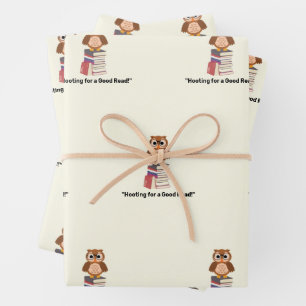 "Hooting for a Good Read!" Buchliebhaber Geschenkpapier Set