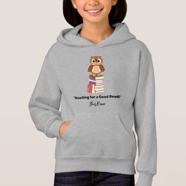"Hooting for a Good Read!" Buchliebhaber Hoodie (Vorderseite)