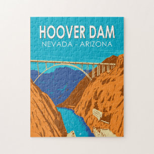 Hoover Dam Arizona Nevada Illustration Reise Kunst Puzzle