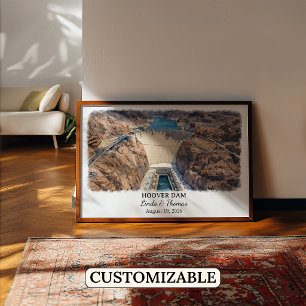 Hoover Dam Arizona Poster, Aquarell, Maßgeschneide Poster