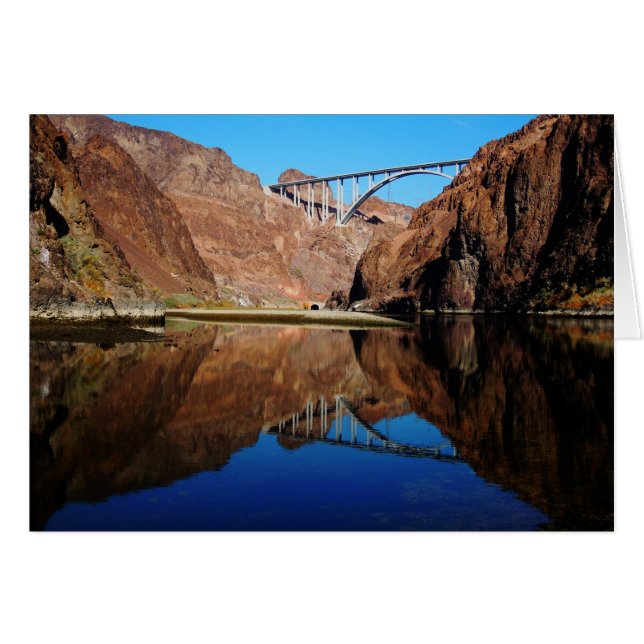 Hoover Dam Bypass Memorial Bridge Blank Card Horiz (Vorderseite (Horizontal))