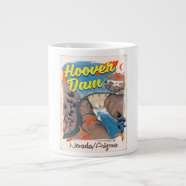Hoover Dam Nevada/Arizona Reiseplakat Jumbo-Tasse (Vorderseite)