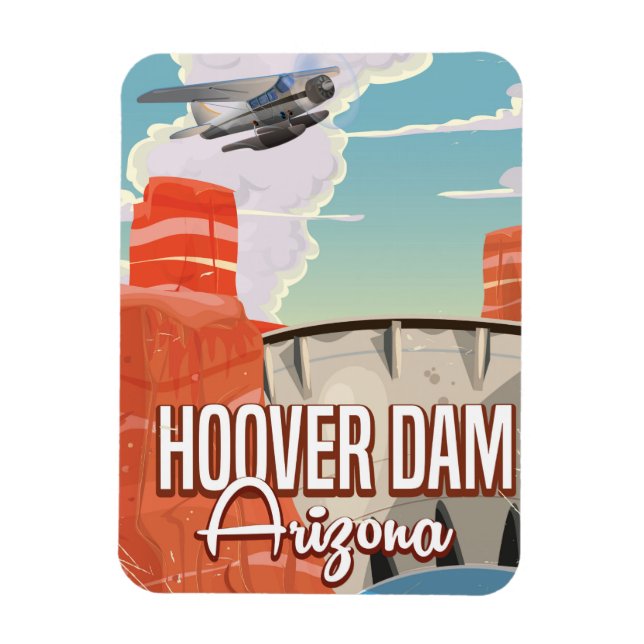 Hoover Dam Nevada Arizona Vintager Cartoon Magnet (Vertikal)