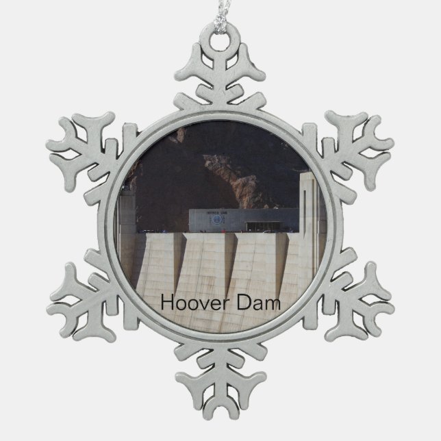 Hoover Dam Schneeflocken Zinn-Ornament (Vorderseite)