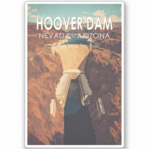 Hoover Dam Travel Art Vintag Aufkleber