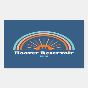 Hoover Reservoir Ohio Rainbow Rechteckiger Aufkleber