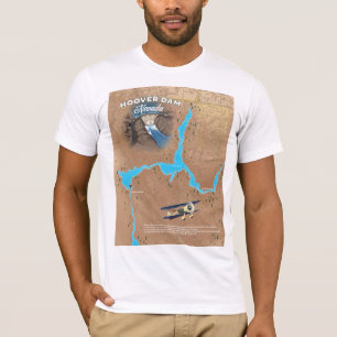 Hoover-Staudamm Nevada Karte T-Shirt