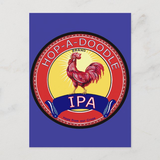 Hop a Doodle IPA Beer Postkarte (Vorderseite)