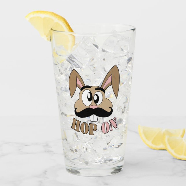 Hop auf dem Kaninchen Mustache Glas (Vorderseite Ice)