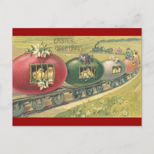 Hop auf der Ostereisbahn ! Feiertagspostkarte