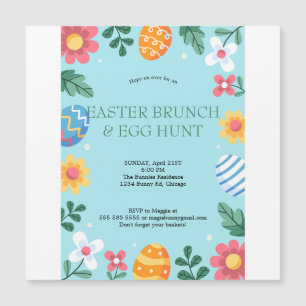 Hop auf Osterfeigen Egg Hunt Bunny Floral Magneteinladung