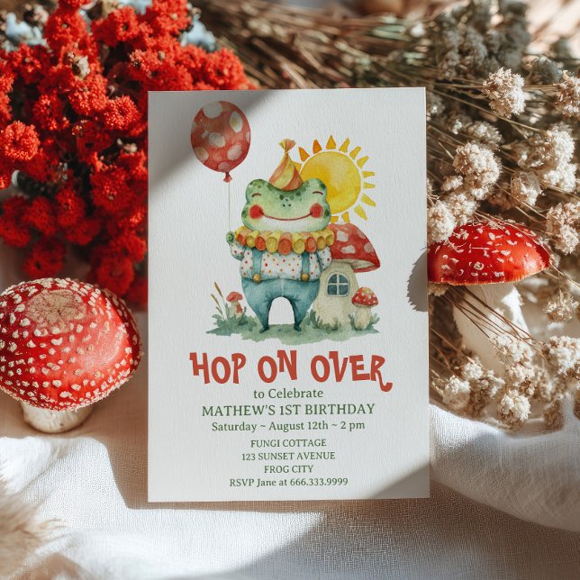 Hop auf über Clown Frog Cotcharcore-Niedliche Gebu Einladung (Von Creator hochgeladen)