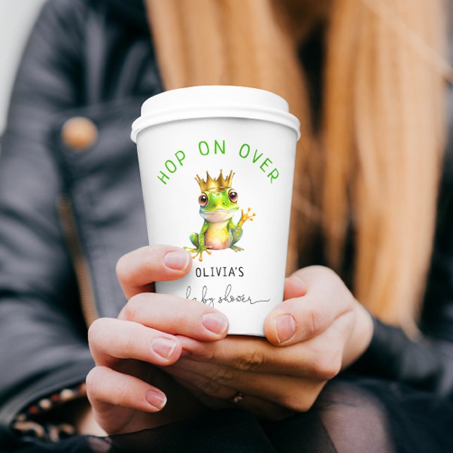 Hop auf über Frog Prince Babydusche Pappbecher (Von Creator hochgeladen)